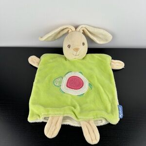 Kaloo Rare Bunny Rabbit Lovey Plush Soother 12" x 7" Green Turtle Blanket Doudou